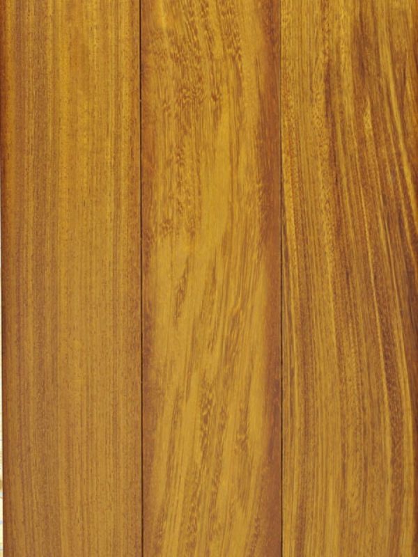 Iroko: smoothed or brushed, unfinished or oiled or varnished transparent.