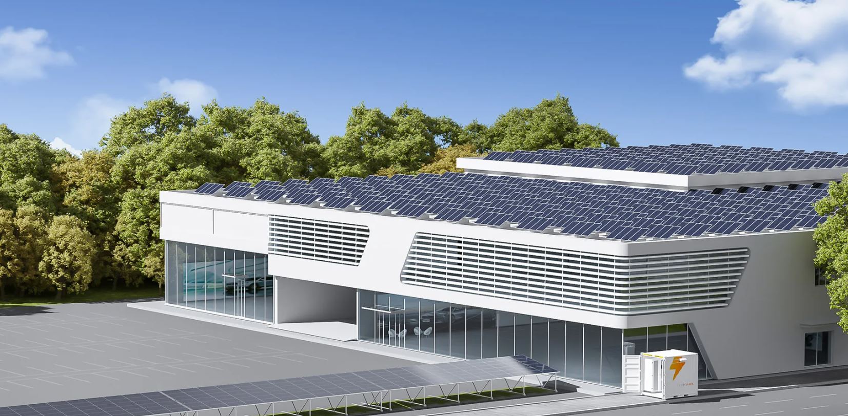 Sistem Fotovoltaik Komercial & Industrial + Storage (Bateri) + EV Charging (Karikues Elektrik)